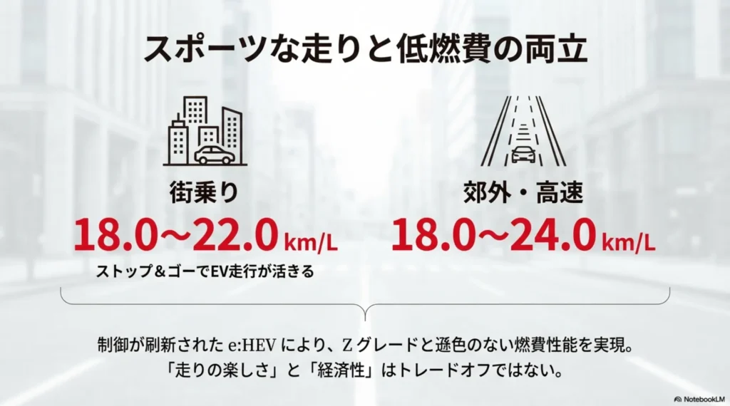 ヴェゼルRSの実燃費データ検証。街乗り18-22km/Lを実現するe:HEVの低燃費性能グラフ。