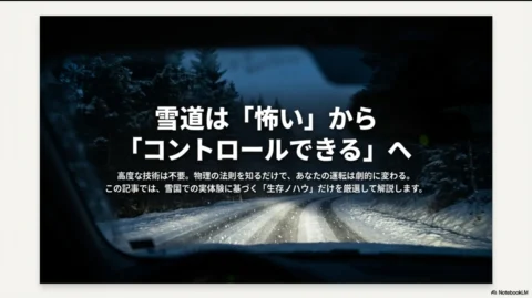 雪道で運転できない原因と対策。スリップ事故を防ぐ装備と減速の鉄則