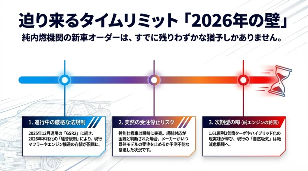 進行中の法規制や突然の受注停止リスクなど、2026年の壁に関する解説