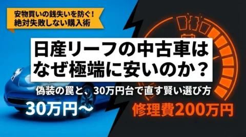 日産リーフの中古車が安い理由。偽装の罠と30万円台で直す賢い選び方